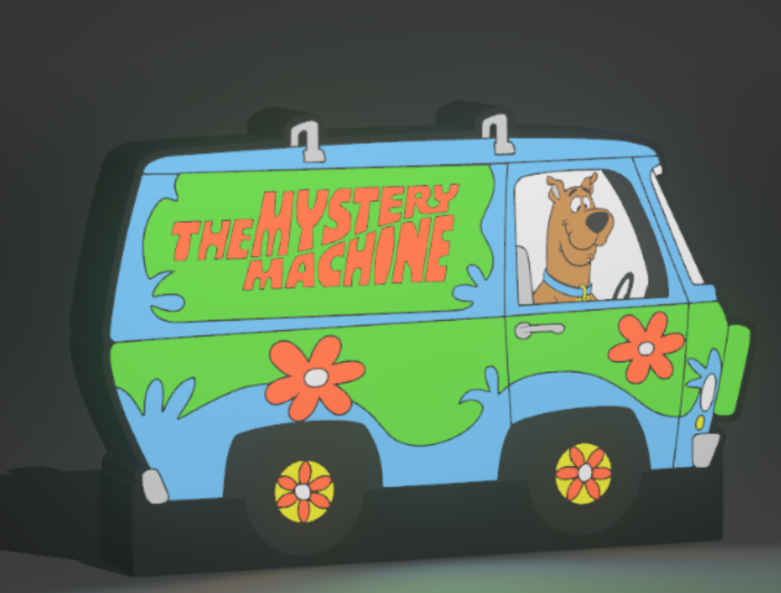 The Mystery Machine LED light box – custom 3D printed – Lit Layer Creations